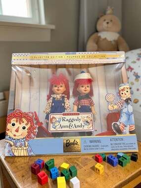 Barbie Collectibles Raggedy Ann & Andy Kelly & Tommy 4.5" Dolls Collector Editio